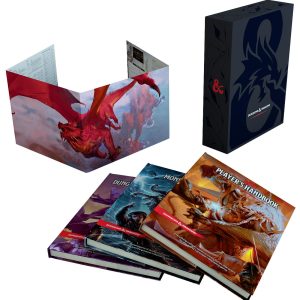 Dungeons & Dragons Core Rulebooks Gift Set (Special Foil Covers Edition with Slipcase, Player's Handbook, Dungeon Master's Guide, Monster Manual, DM Screen) Hardcover